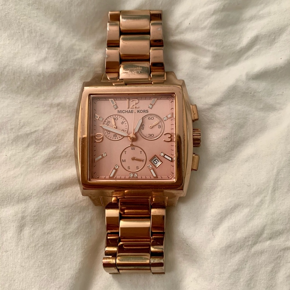 Rosegold Square face Michael Kors Watch